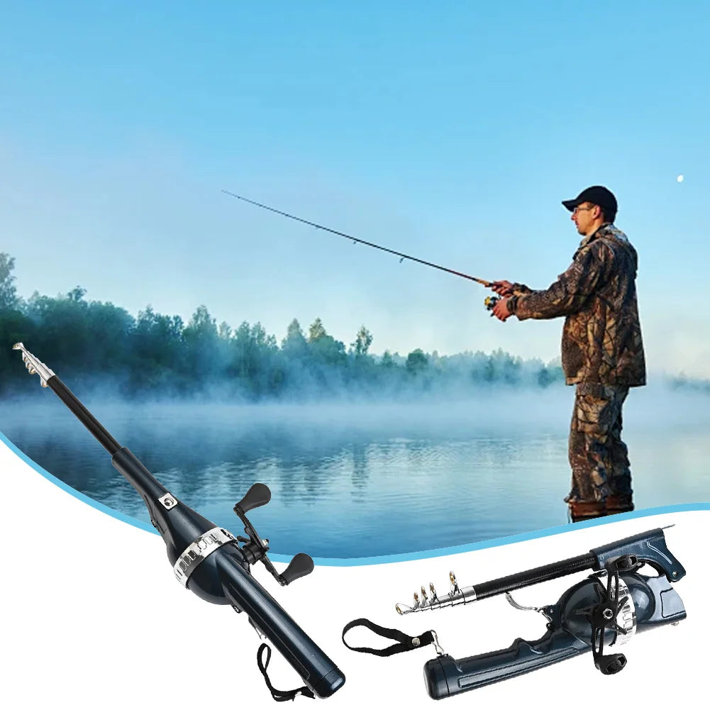 Alloet Portable Folding Telescopic Carbon Fiber Fishing Rod With Reel