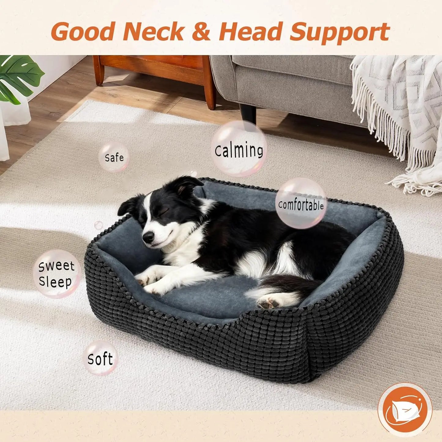 MIXJOY Orthopedic Dog Bed For Medium Dogs Washable Sofa Bed
