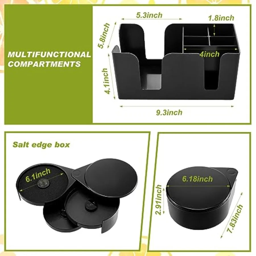 Bartending Garnish Tray With Lid Bar Caddy And Bottle Pourers