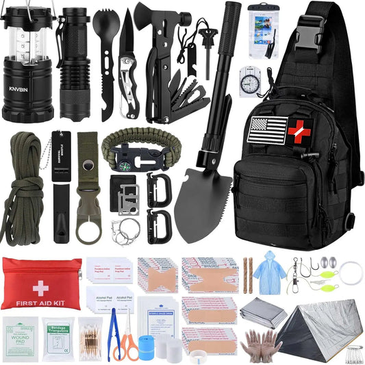 250 Piece Survival Kit With First Aid And Tactical Outdoor Gear