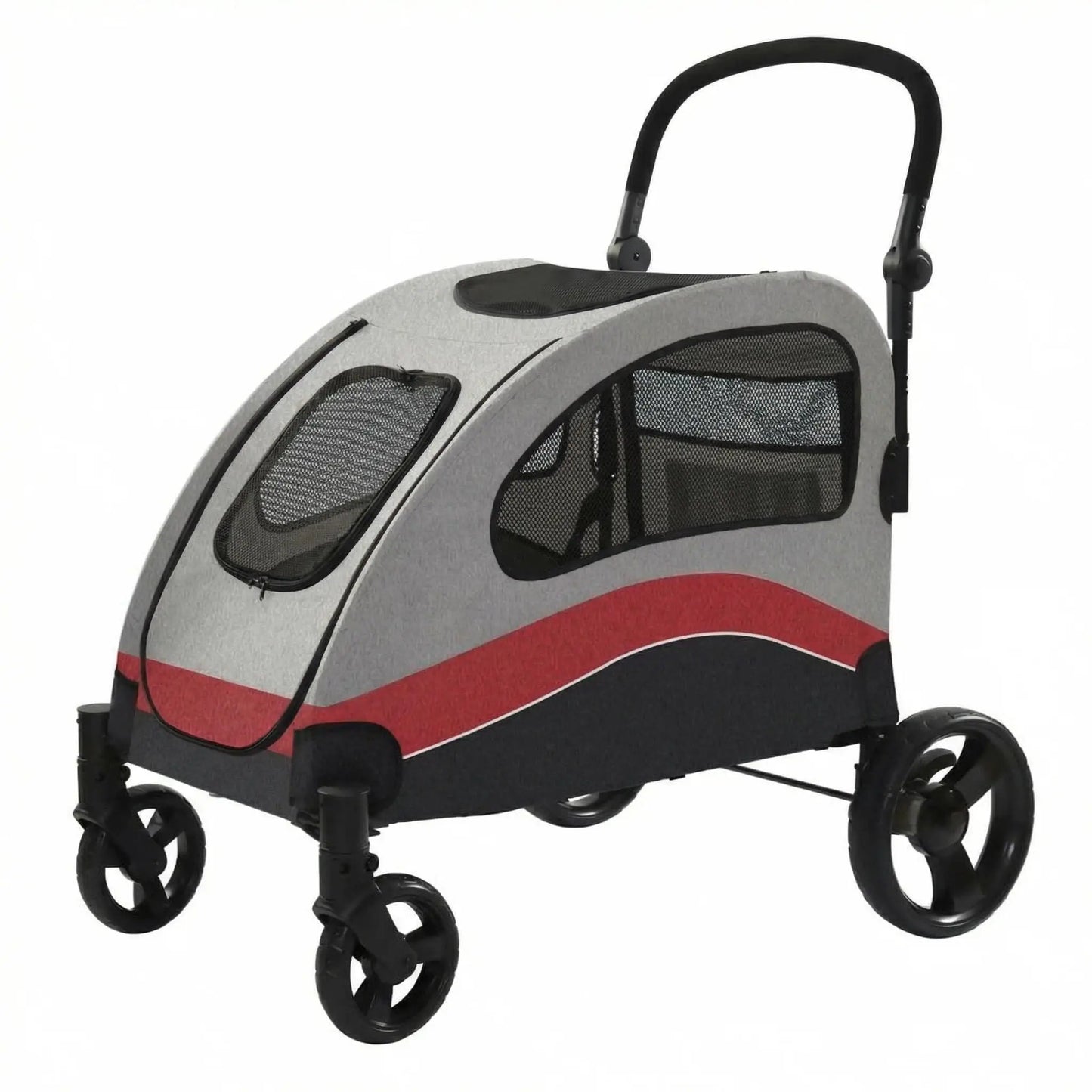 HiMISS Collapsible Dog Stroller Wagon 360 Degree Swivel Handle