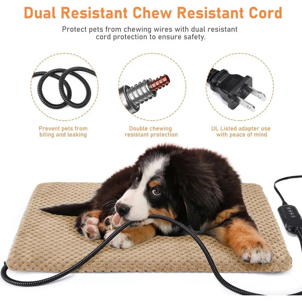Electric Pet Heating Pad With Adjustable Temperature Waterproof Timer