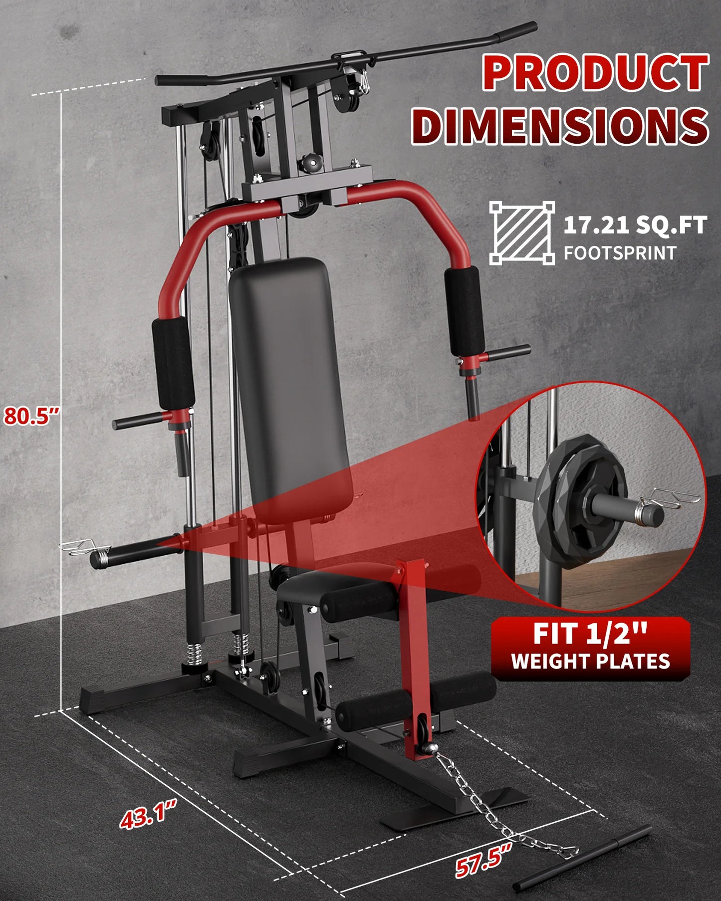 HiMISS 5in1 Home Gym System Lat Pulldown Chest Press