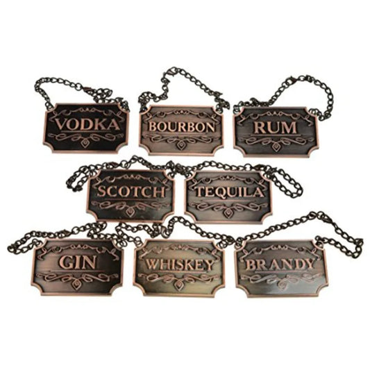 Liquor Decanter Tags Set Of Eight Labels For Bottles