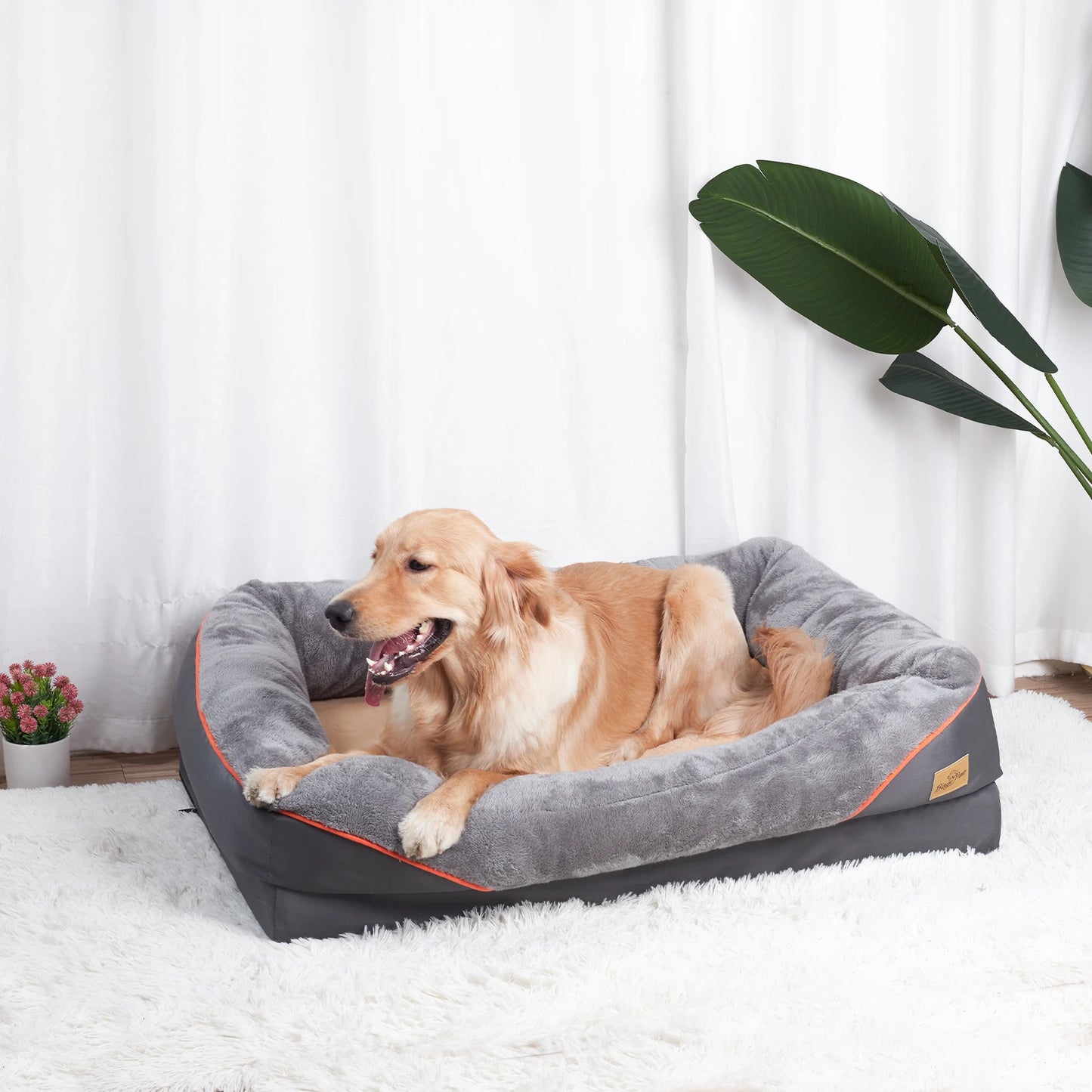 BINGOPAW Dog Bed Anti Allergy Fleece With Removable Washable Cover