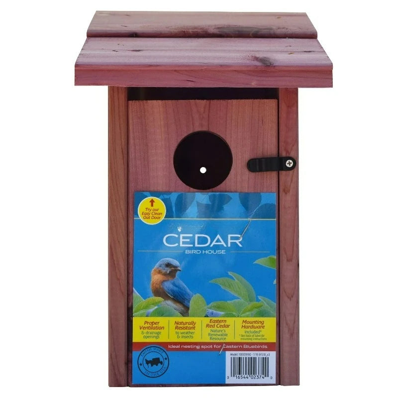 Red Cedar Bluebird House For Eastern Bluebirds Outdoors