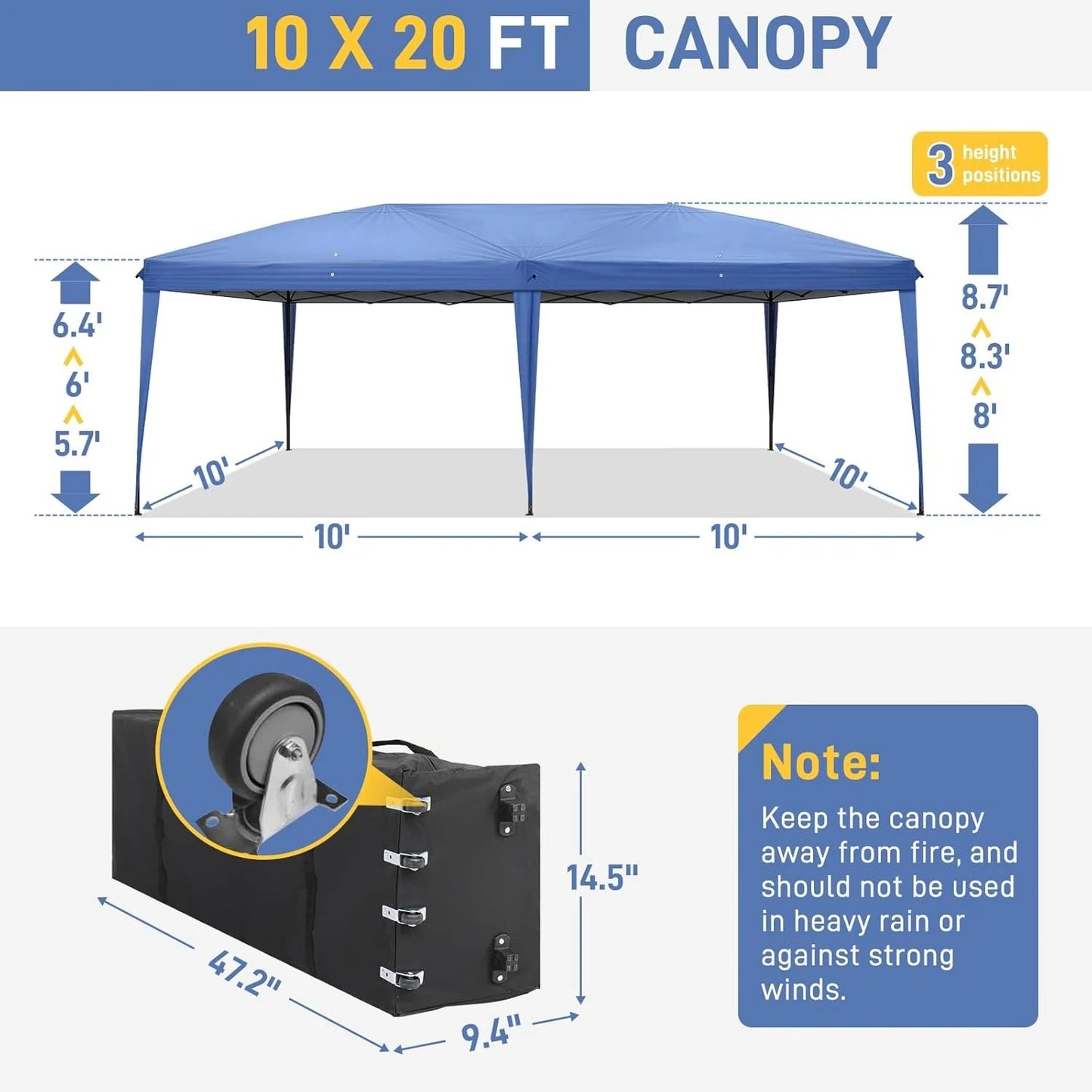 Pop Up Canopy Tent With Sidewalls Outdoor Gazebo Shelter Parties