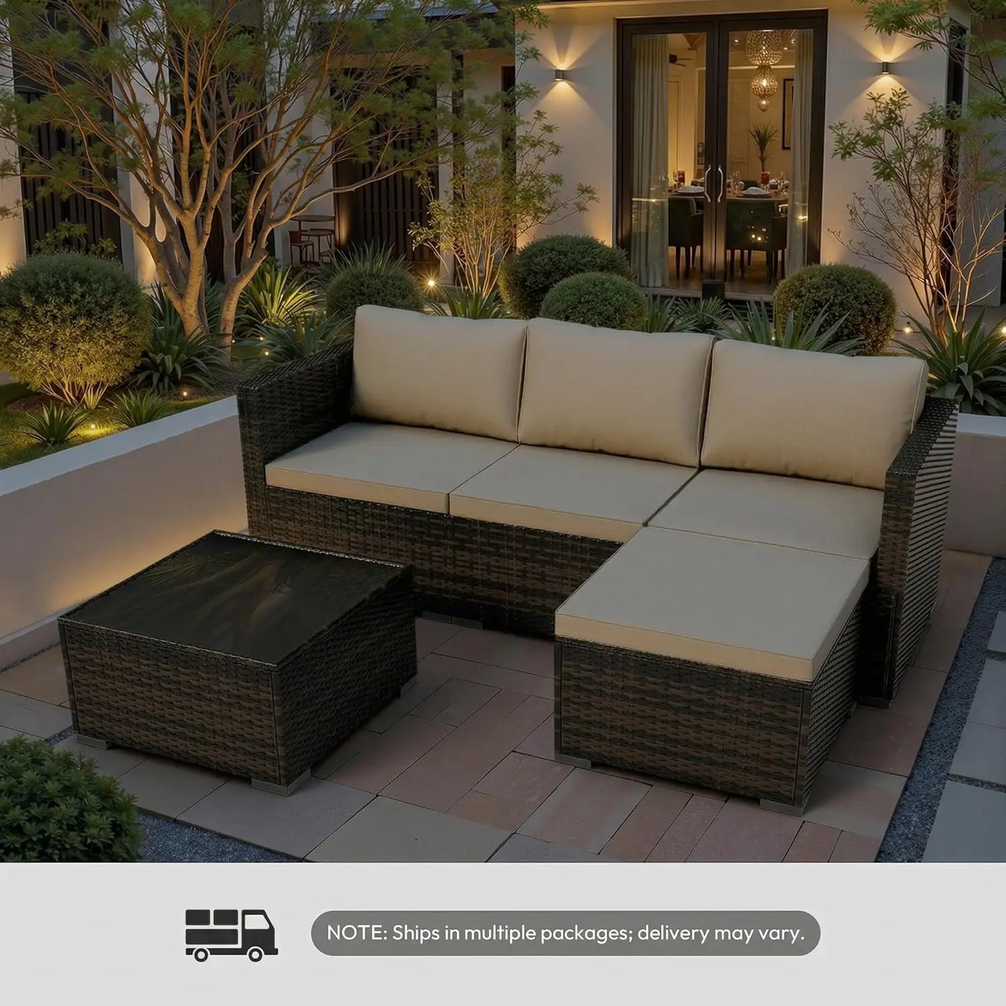 Guangbai All Weather Patio Furniture Set 5 Piece Outdoor