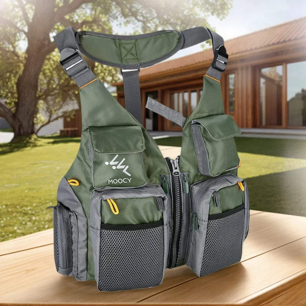 JOCESTYLECN Breathable Mesh Fishing Vest With Zipper Pockets