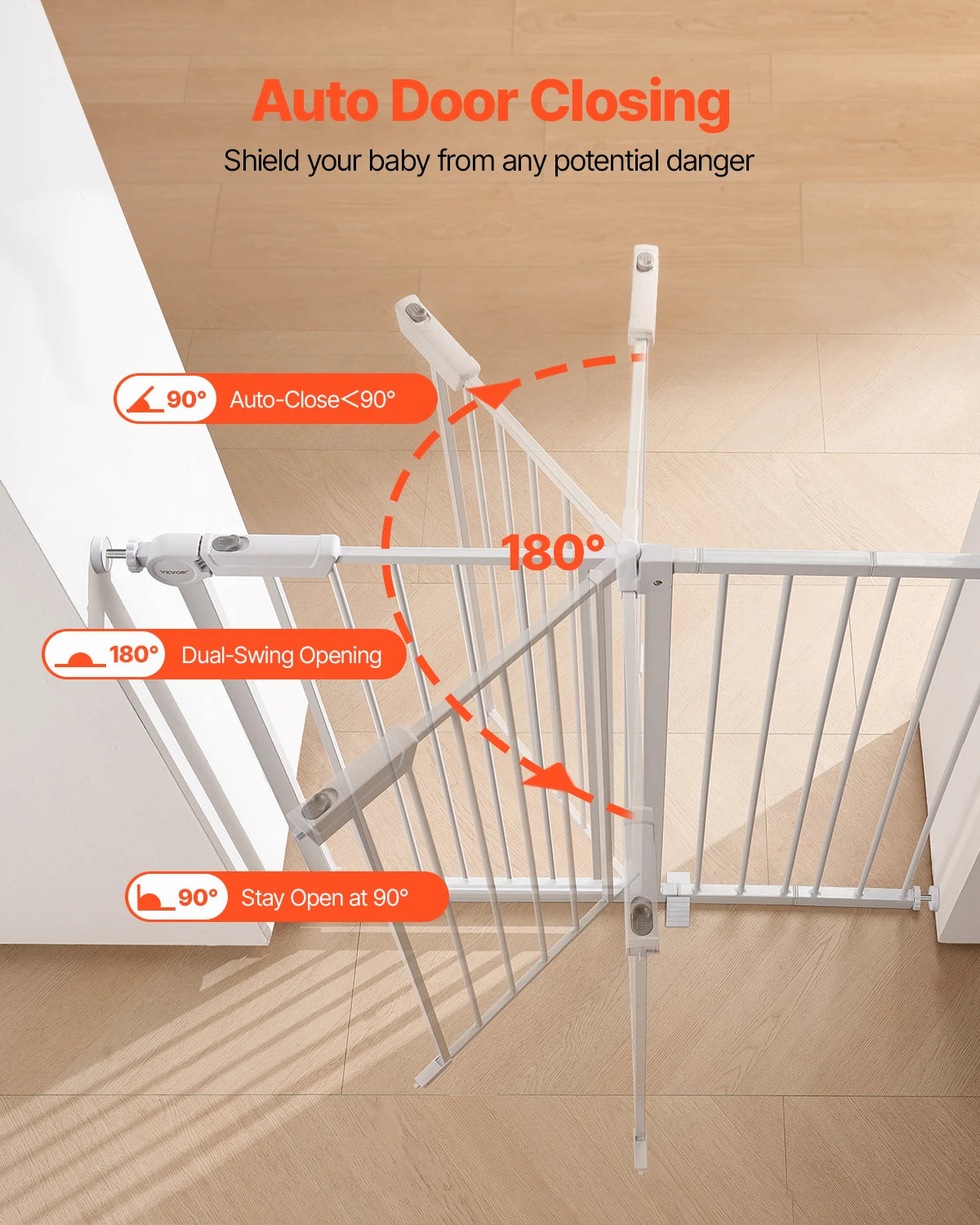 SucceBuy Baby Gate Pressure Mount Walk Through For Dogs