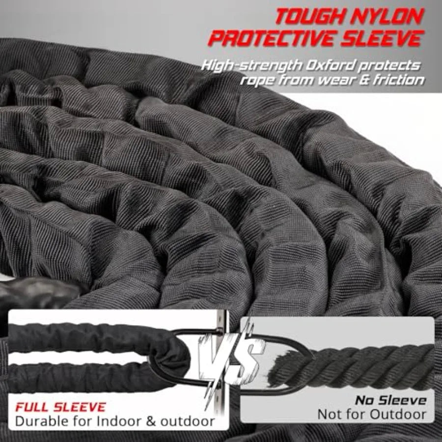 Battle Rope For Home Gym Workout Weight Training Ropes With Sleeve And Strap