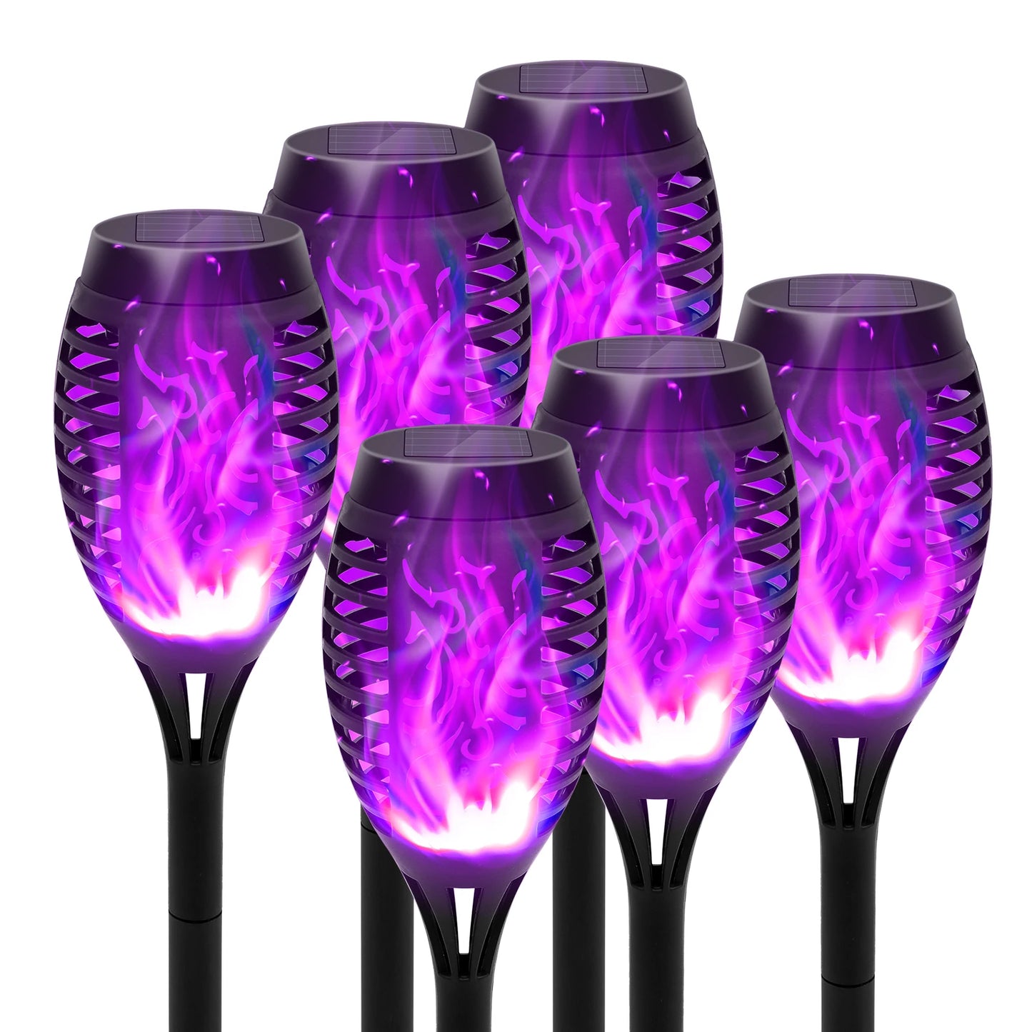 Solar Flame Torch Lights LED Flicker for Lawn Path
