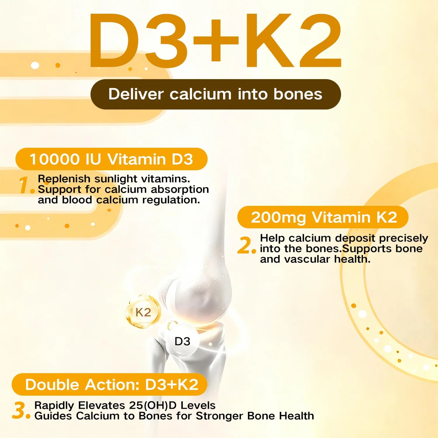 Quit Mood Vitamin D3K2 Soft Capsules For Calcium Support