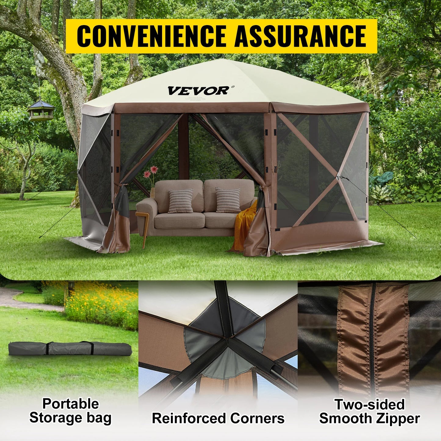 SucceBuy Pop Up Camping Gazebo Canopy Shelter For Outdoor Events