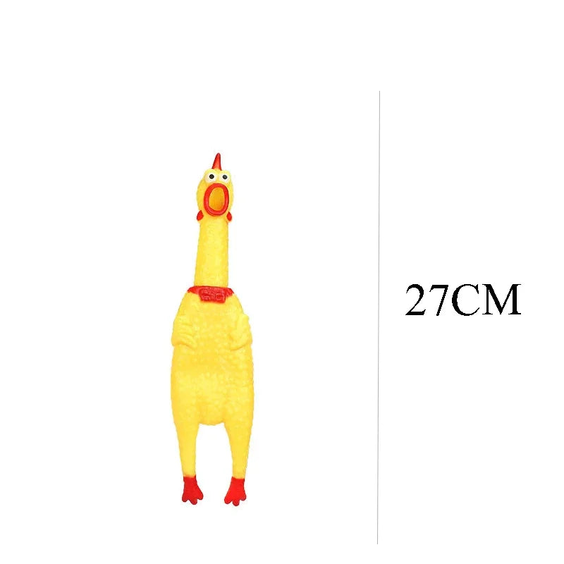 DKSTINYE Squeaky Screaming Chicken Dog Toy Squeaker Rubber Chew