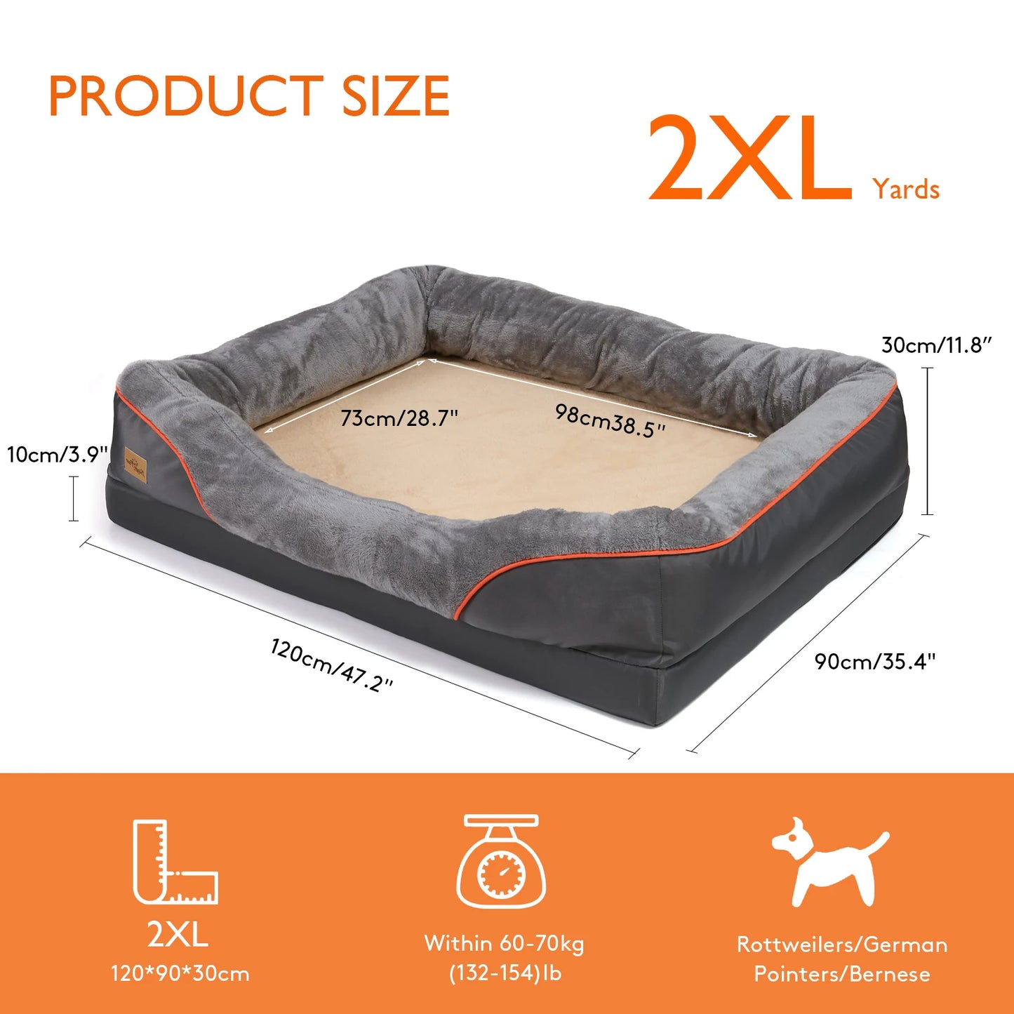 BINGOPAW Dog Bed Anti Allergy Fleece With Removable Washable Cover