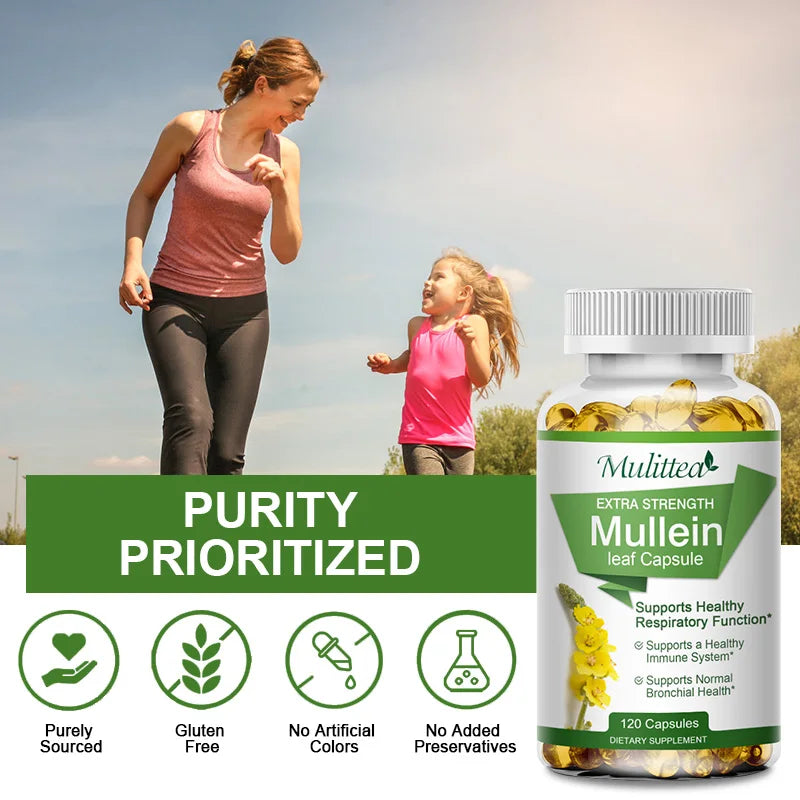 Mulittea Mullein Leaf Capsules For Lung Health And Respiratory Support
