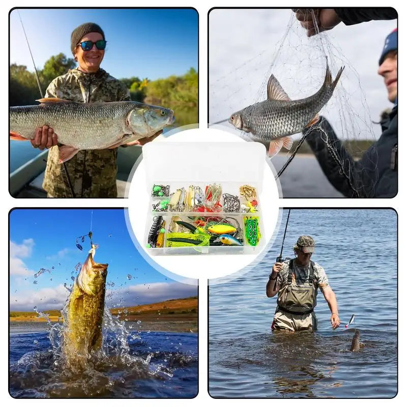 Bass Fishing Lures Kit 97 Pieces With Storage Box