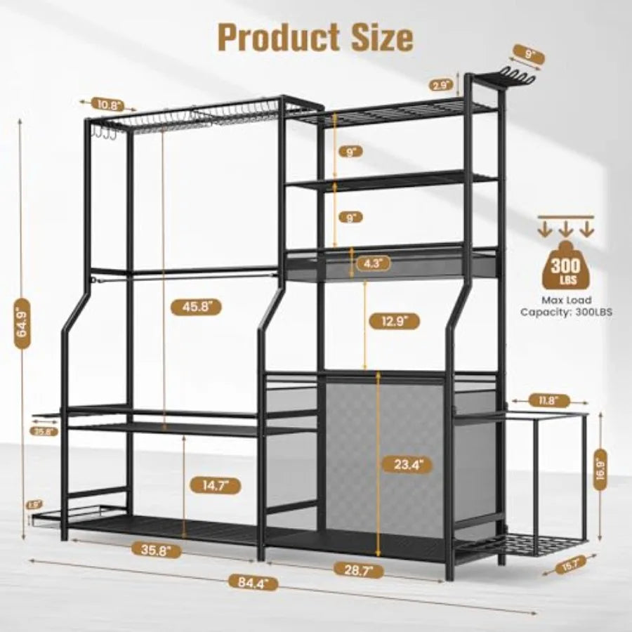 SHXI Garage Sports Equipment Organizer With Golf Bag Stand