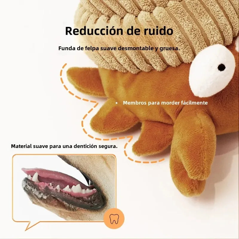 None Interactive Vibrating Crab Dog Toy With Squeaky Plush Ball