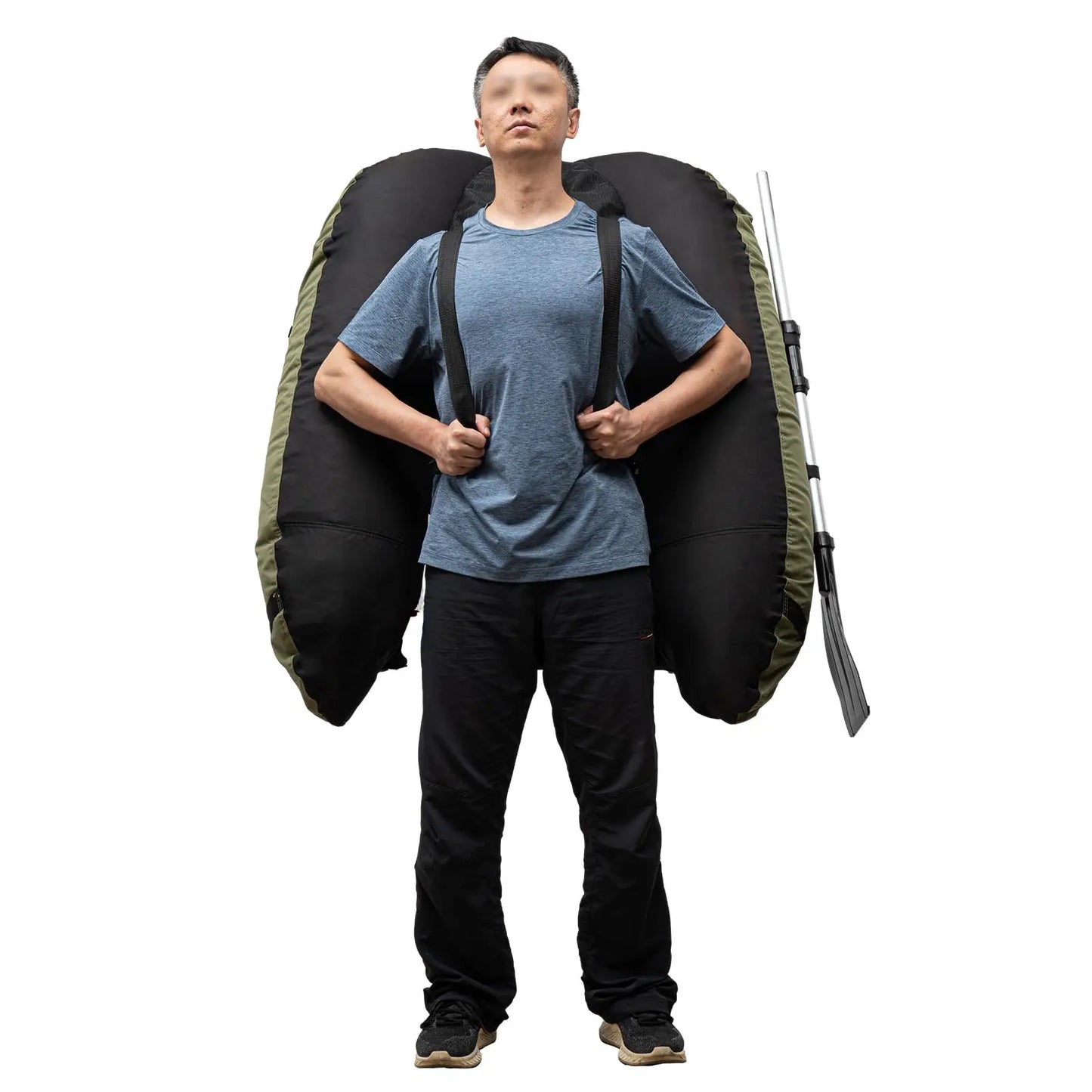 Inflatable U Shaped Fishing Float Tube With Pump Paddle Storage