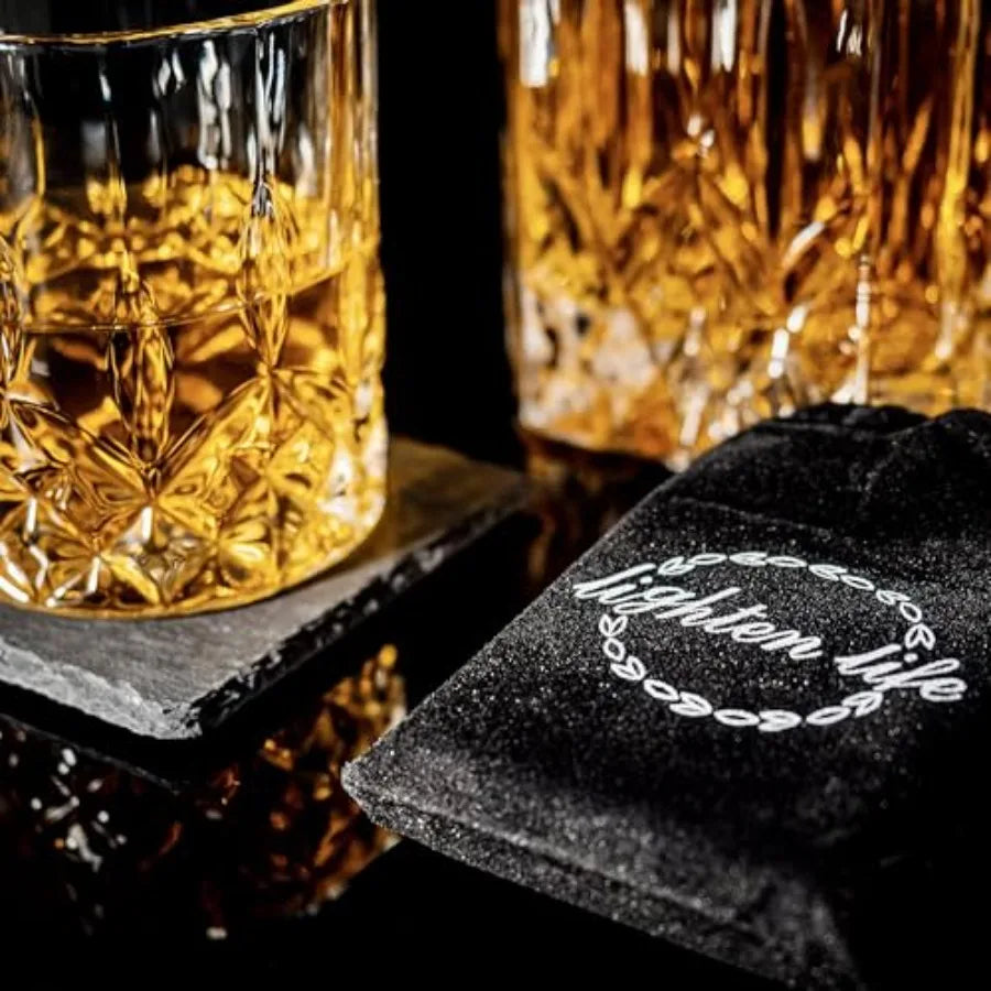 Crystal Whiskey Decanter Set With Glasses And Bar Accessories