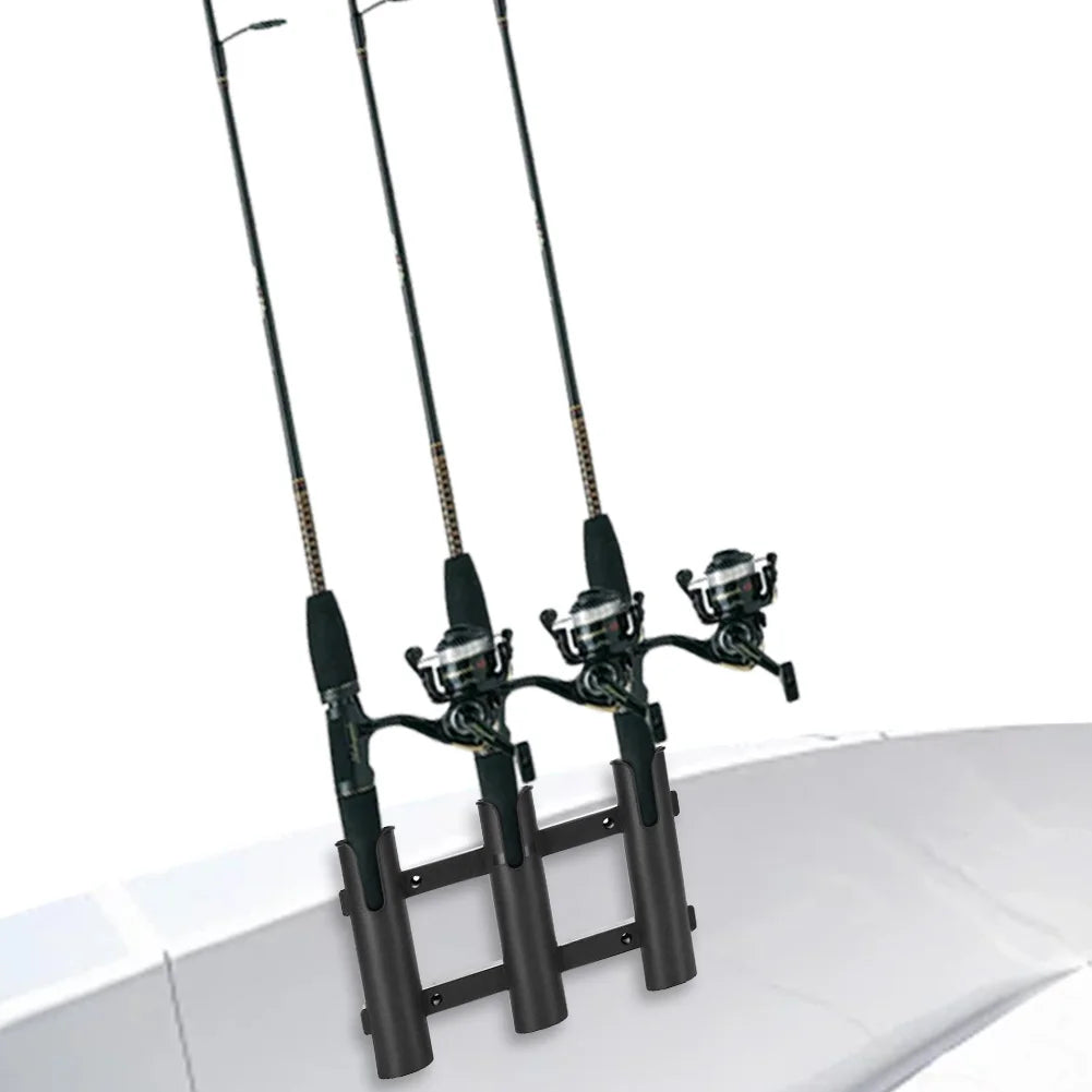 APWIKOGERH 3 Tubes Link Fishing Rod Holder Wall Mount Bracket