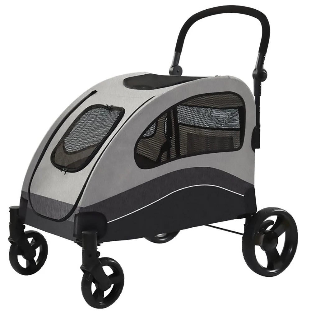 HiMISS Collapsible Dog Stroller Wagon 360 Degree Swivel Handle