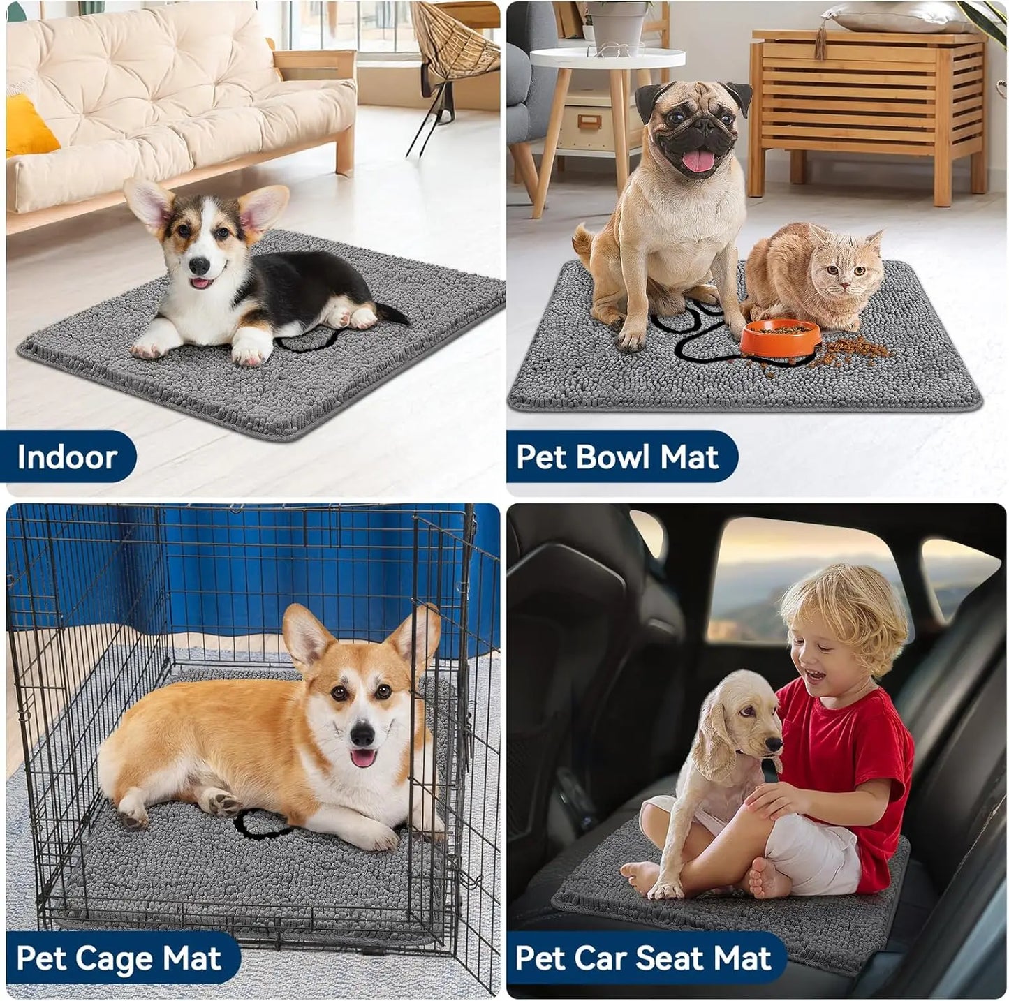 Super Absorbent Dog Door Mat Anti Slip Washable Rug