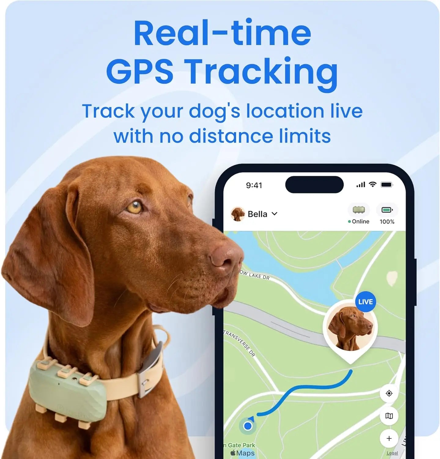 Smart GPS Dog Tracker With Health Monitoring Virtual Fence
