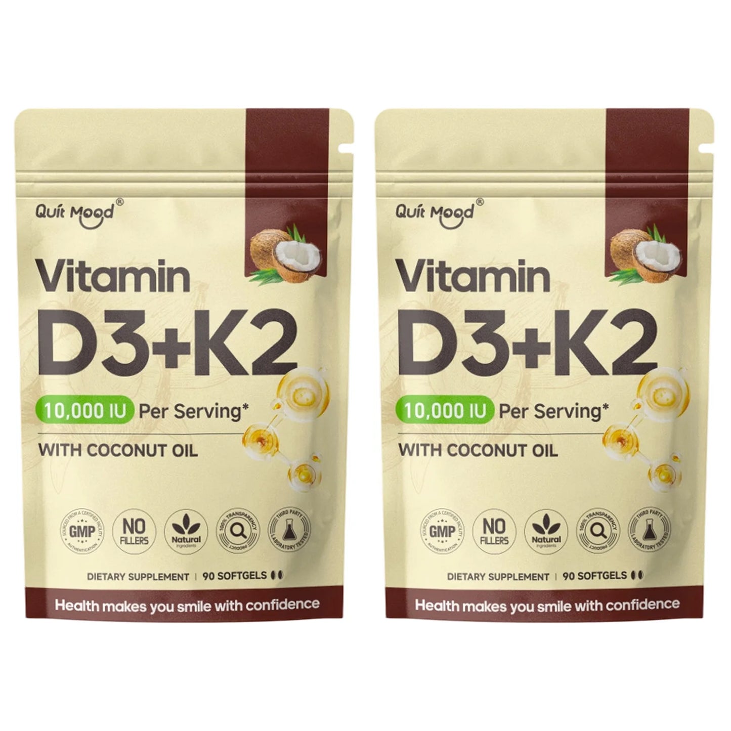 Quit Mood Vitamin D3K2 Soft Capsules For Calcium Support