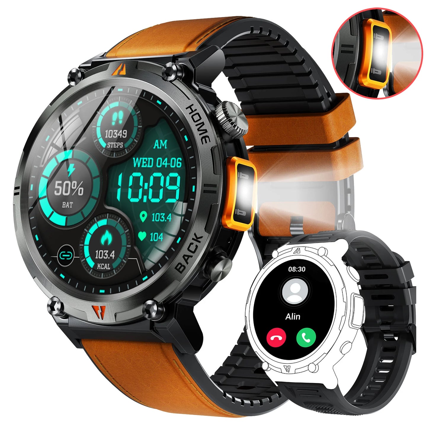 EIGIIS KE3 Bluetooth Smartwatch for Men Heart Rate Monitor