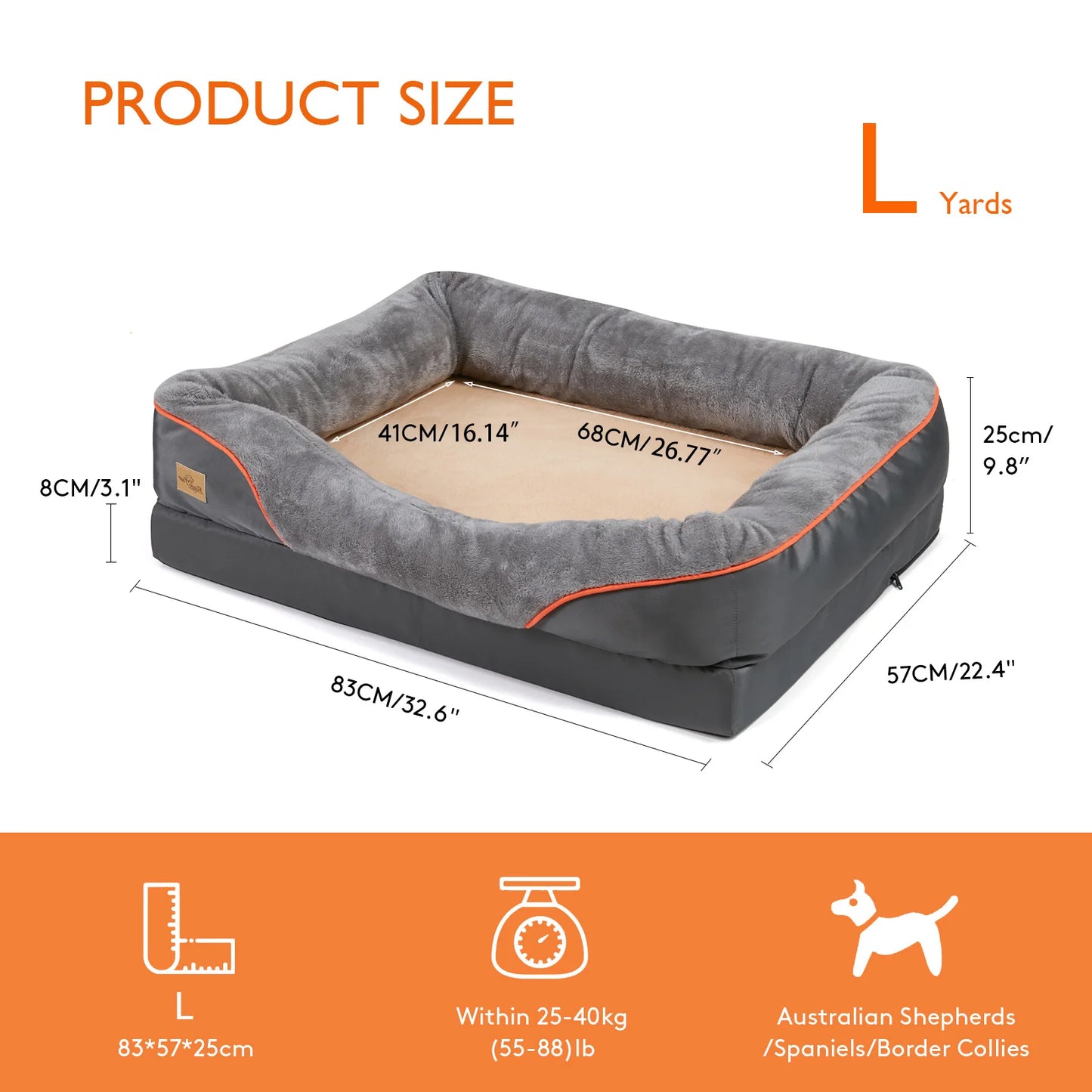 BINGOPAW Dog Bed Anti Allergy Fleece With Removable Washable Cover