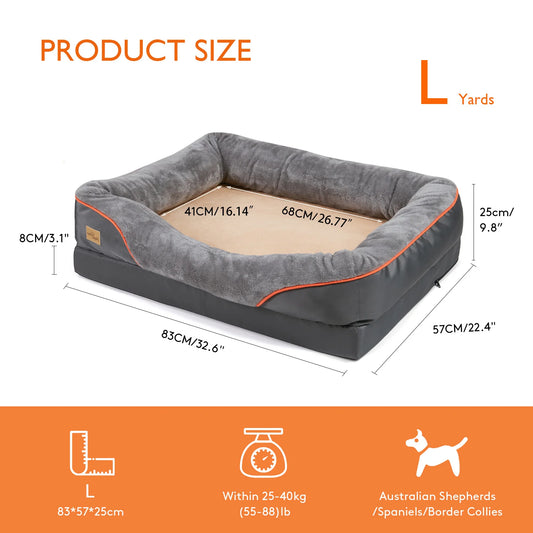 BINGOPAW Dog Bed Anti Allergy Fleece With Removable Washable Cover