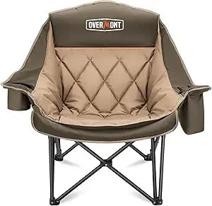 Heavy-Duty Padded Folding Camping Chair With Cup Holder And Pocket