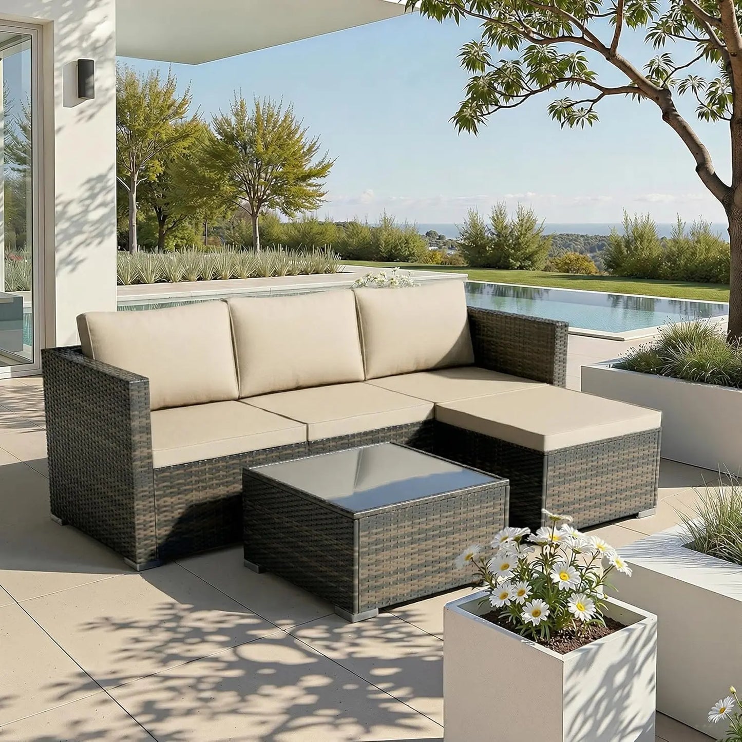 Guangbai All Weather Patio Furniture Set 5 Piece Outdoor